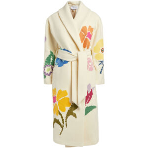 The Wick - Floral Embroidered Shawl Coat, Mira Mikati