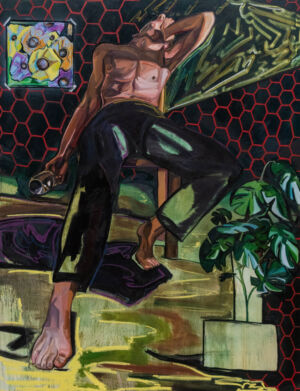 The Wick - Garden of Eden, Shaquelle Whyte
Oil paint and pastel on canvas
200 x 160cm