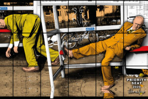 The Wick - Gilbert & George
PRIORITY SEAT
2020
227 x 380 cm | 89 3/8 x 149 5/8 in.
© Gilbert & George
Courtesy White Cube