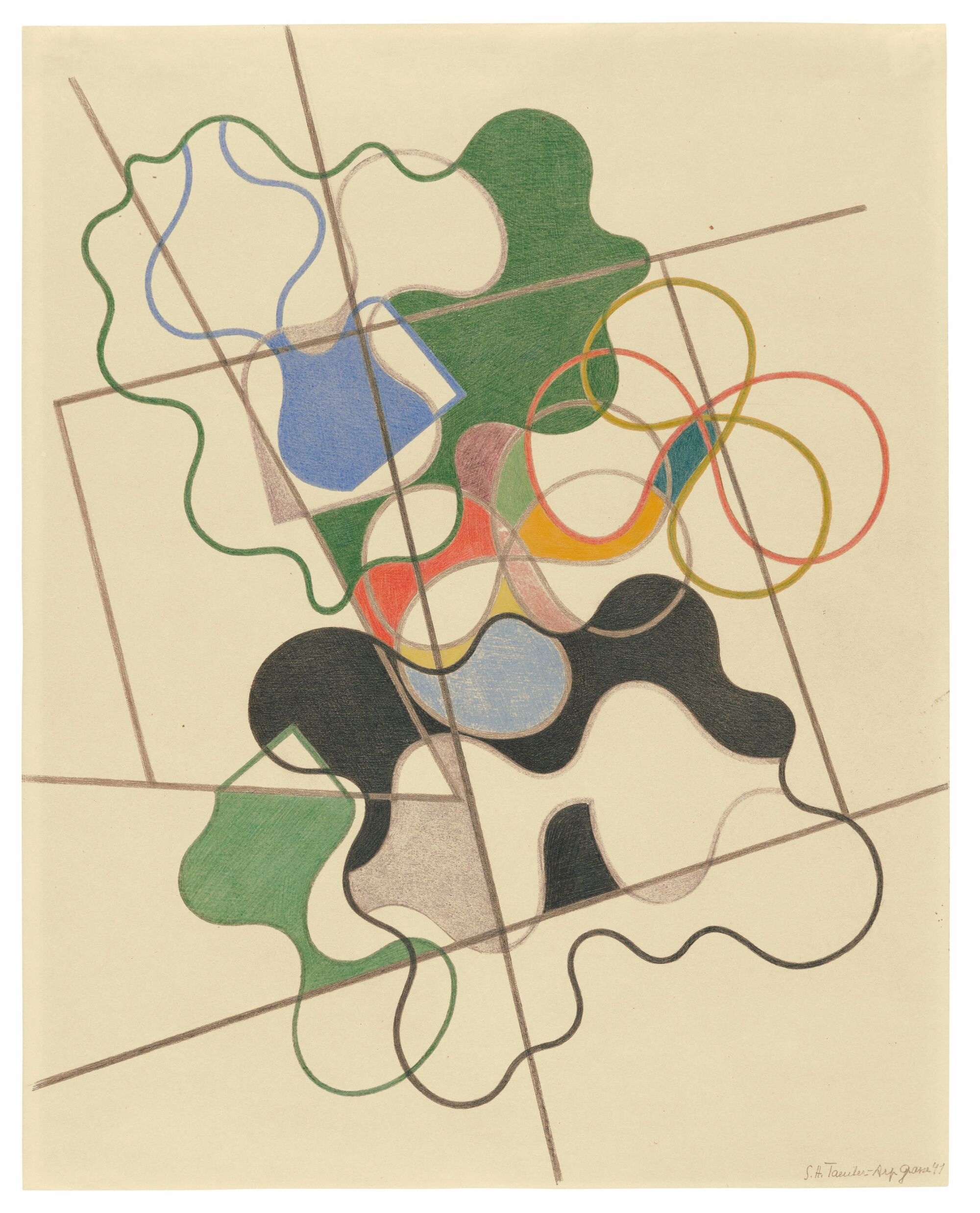 The Wick - Sophie Taeuber-Arp, Geometric and undulating, 1941