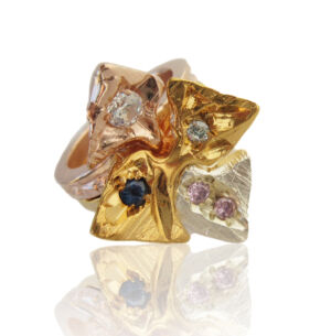 The Wick - Bloom Diamond Stack Ring by Imogen Belfield