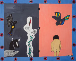The Wick - Frantz Lamothe, Lonely Child, 2011, Acrylic on canvas, 150 x 130 cm. Courtesy of October Gallery.