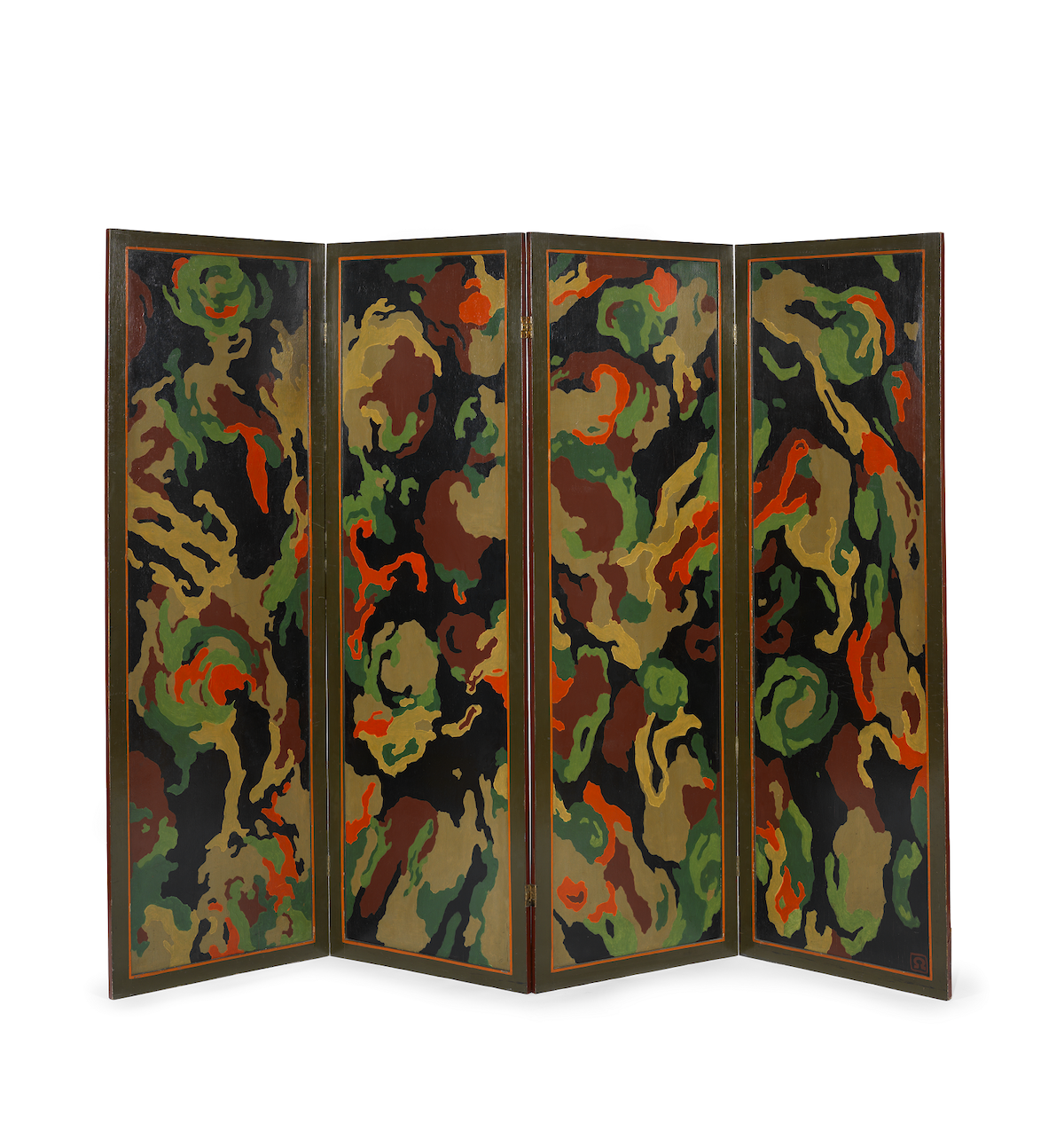 The Wick - Duncan Grant (1885-1978), Four-fold screen with Lily pond design, 1913-14. Estate of Duncan Grant. All rights reserved, DACS 2022. The Courtauld