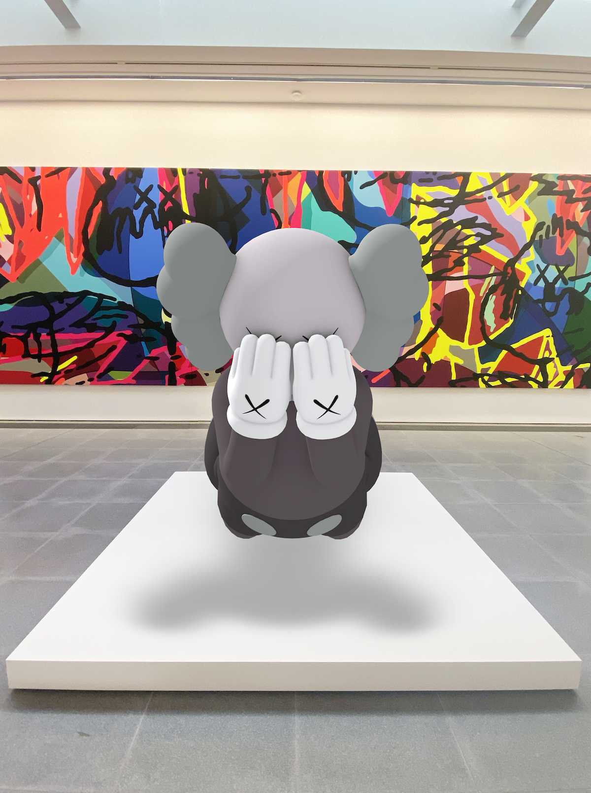 The Wick - KAWS, COMPANION (EXPANDED), 2020, augmented reality sculpture at Serpentine North Gallery. Courtesy of KAWS and Acute Art.