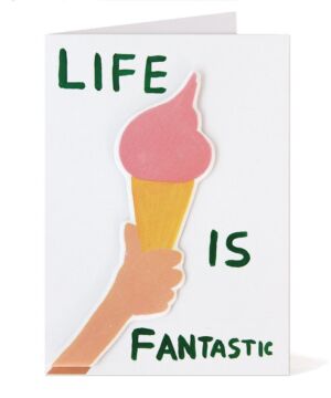 The Wick - Life is Fantastic Greetings Card by David Shrigley 