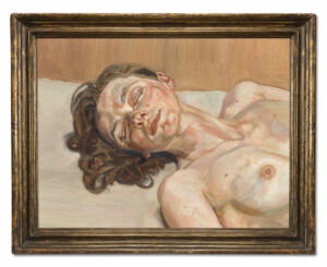 The Wick - LUCIAN FREUD (1922-2011)
Girl with Closed Eyes
oil on canvas
18.1/4 x 23.3/4in. (46.3 x 60.4cm.)
Painted in 1986-1987