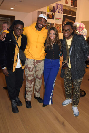 The Wick - LONDON, ENGLAND - MARCH 21: (L to R)  Julianknxx, Yinka Ilori, Katy Wickremesinghe and Fods Dumbuya attend the launch of “The Lobstars (Genesis)” at Bonhams After Hours with a panel talk featuring British artist Philip Colbert, chart-topping musician and NFT collector Tinie Tempah, editor and author Dylan Jones and Bonhams Head of Digital Art at Bonhams Nima Sagharchi at Bonhams on March 21, 2022 in London, England. (Photo by David M. Benett/Dave Benett/Getty Images for Philip Colbert)