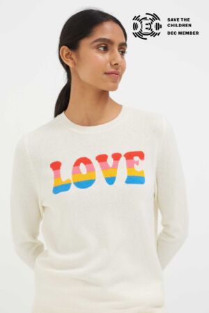 The Wick - Cream Love Wool-Cashmere Sweater by Chinti & Parker