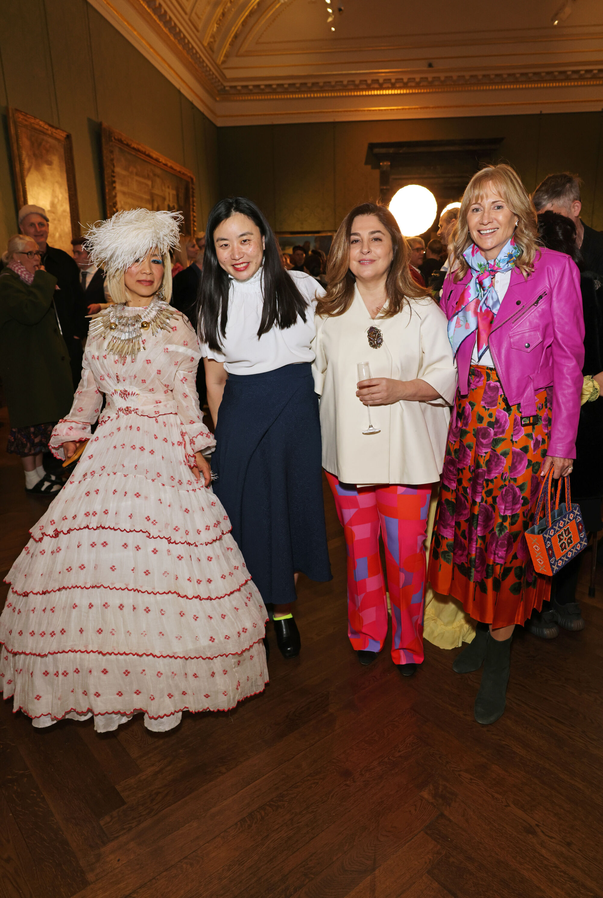 The Wick - LONDON, ENGLAND - MARCH 24: (L to R)  Mei Hui Liu, Fashion designer Edeline Lee, Maryam Eisler and Lady Alison Myners attend the launch of Oscar-winning artist Tim Yip’s groundbreaking new art film LOVE INFINITY on MUBI, featuring some of the most iconic and diverse living artists and creatives of our time, at the National Gallery on March 24, 2022 in London, England. (Photo by David M. Benett/Dave Benett/Getty Images for Tim Yip)