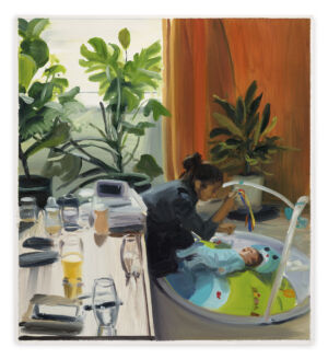 The Wick - Caroline Walker, 'Study for Refreshments', 2022.
Oil on paper, 47 x 43cm (18 1/2 x 16 7/8in).
Copyright Caroline Walker. Courtesy the artist and
Stephen Friedman Gallery, London. Photo by Peter
Mallet.