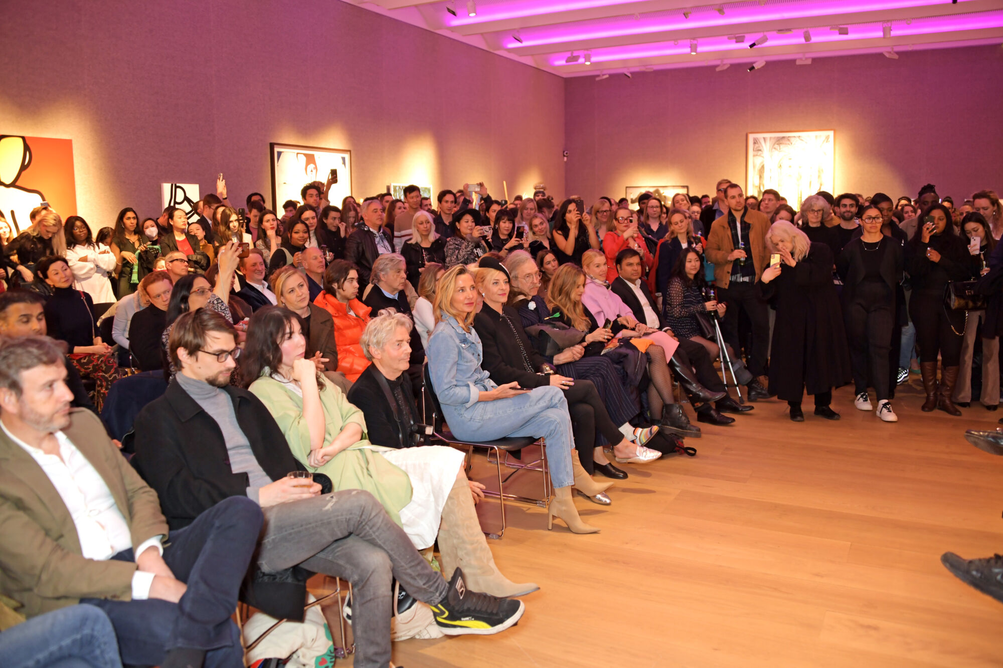 The Wick - “The Lobstars (Genesis)” at Bonhams After Hours with a panel talk featuring British artist Philip Colbert, chart-topping musician and NFT collector Tinie Tempah, editor and author Dylan Jones and Bonhams Head of Digital Art at Bonhams Nima Sagharchi at Bonhams, March 2022