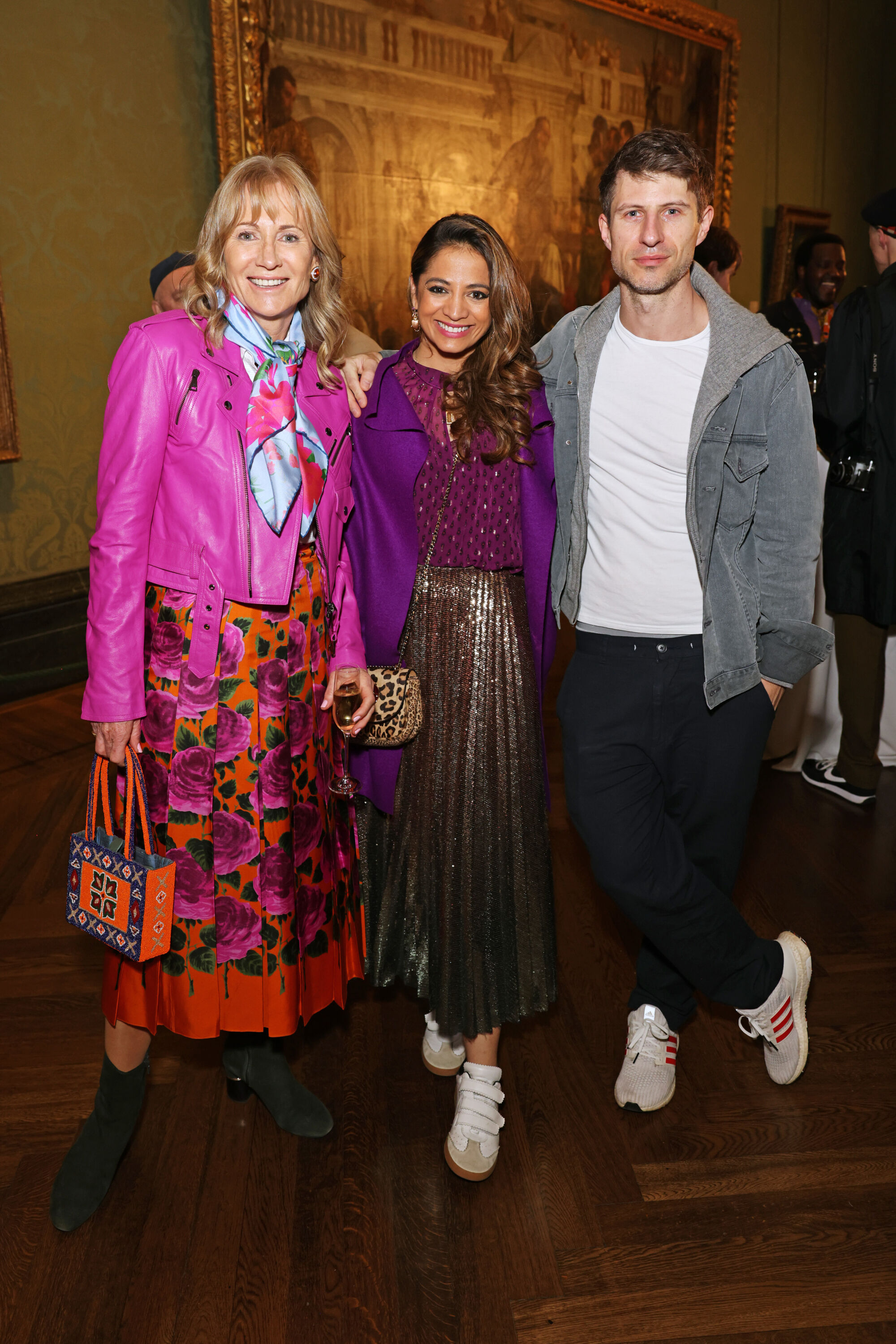 The Wick - Lady Alison Myners, Katy Wickremesinghe and Nick Hornby attend the launch of Tim Yip’s LOVE INFINITY on MUBI at the National Gallery, March 2022
