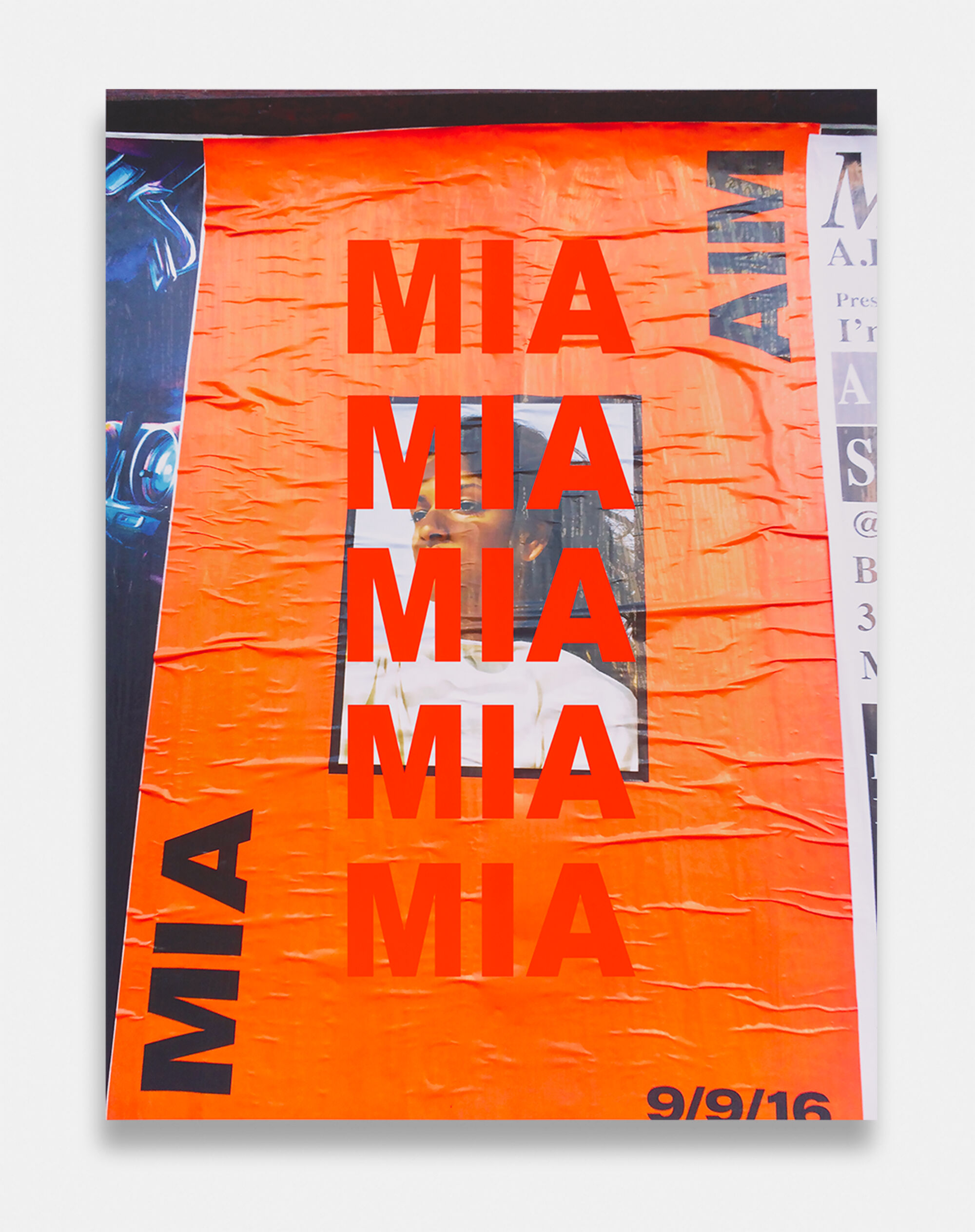 The Wick - Sonia Boyce On My Way: MIA MIA MIA, 2022 Digital print and fluorescent dust on somerset velvet 100 x 75 cm (39 3:8 x 29 1:2 in.) Courtesy of the artist and Simon Lee Gallery.