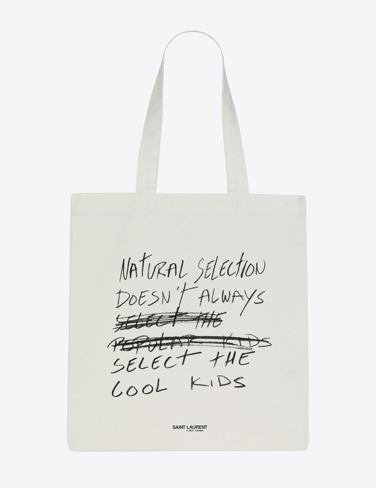 The Wick - Object Handwriting Print Tote Bag by Saint Laurent x Nick Turner￼