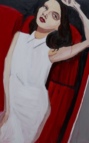 The Wick - Chantal Joffe, Brunette in a Car, 2013