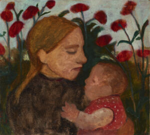 The Wick - Paula Modersohn-Becker, Girl with Child, 1902. Oil on cardboard, 45.3 x 50.5 cm. Kunstmuseum Den Haag, The Hague