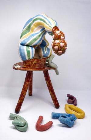 The Wick - Love Bomb (2022) Ceramic: Glazed Stoneware. Installation dimensions variable. Courtesy of Holly Stevenson. 