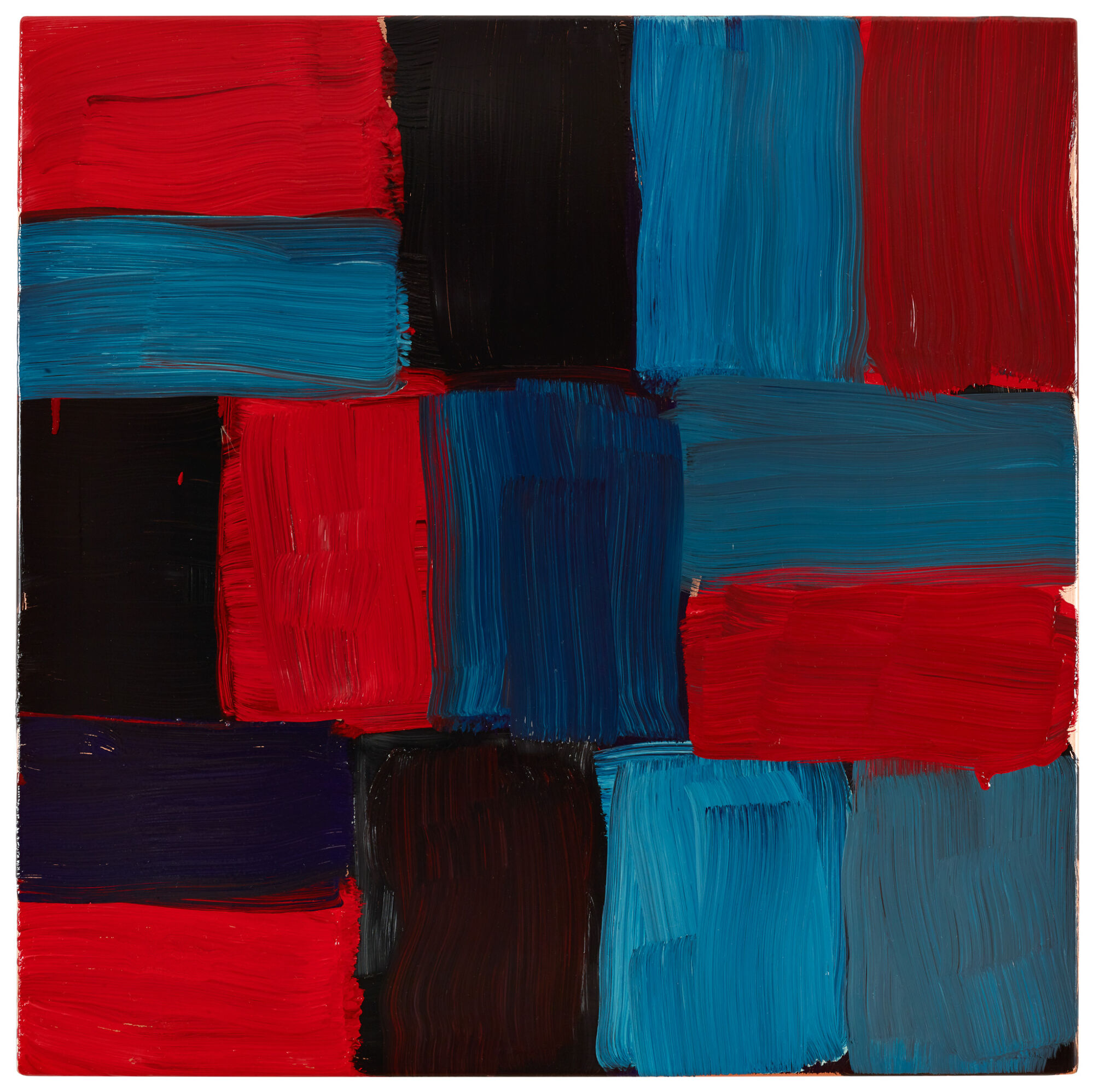 The Wick - Sean Scully 
Aix Wall 2, 2021
Oil on copper
50 x 50 cm.
© Sean Scully; Courtesy Lisson Gallery and Thaddaeus Ropac gallery
