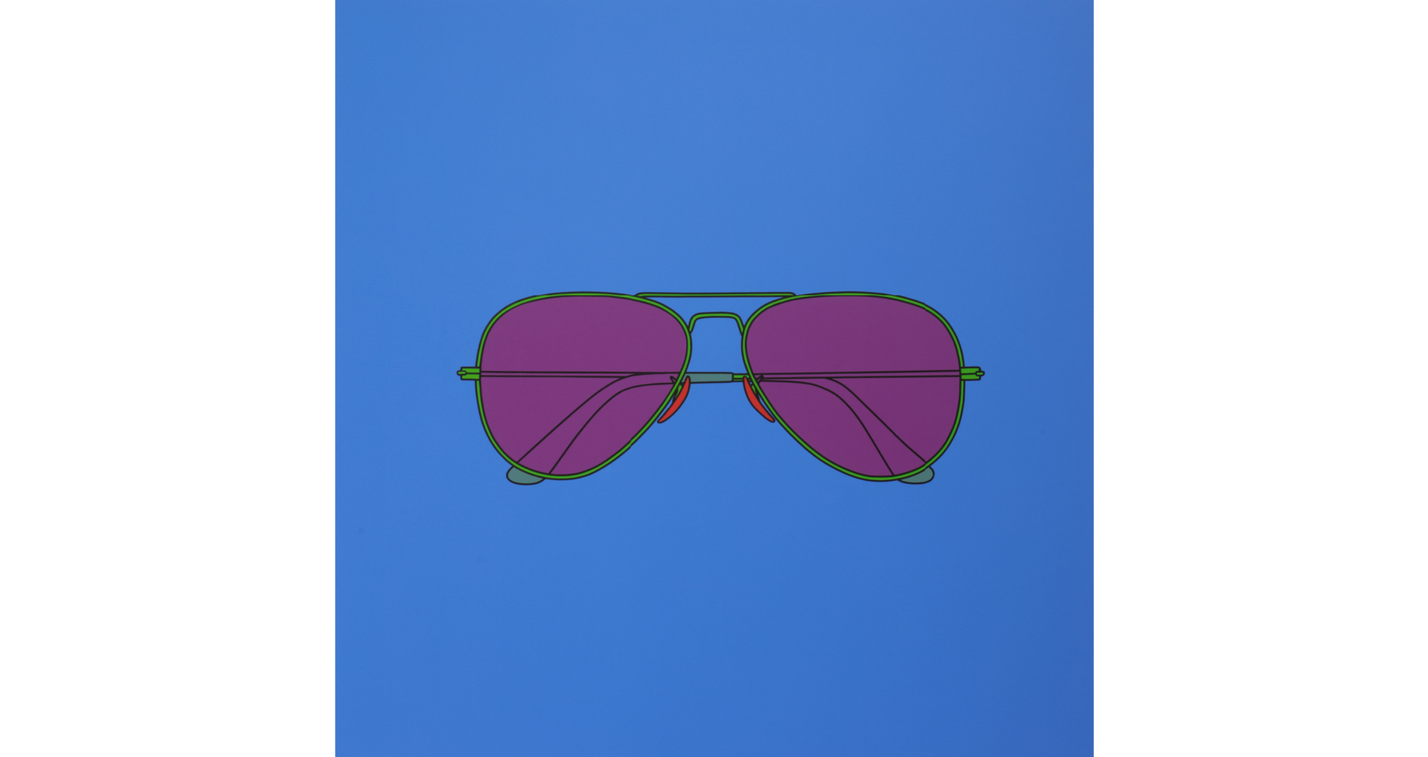 The Wick - Untitled (Sunglasses), 2021, by Michael Craig-Martin
