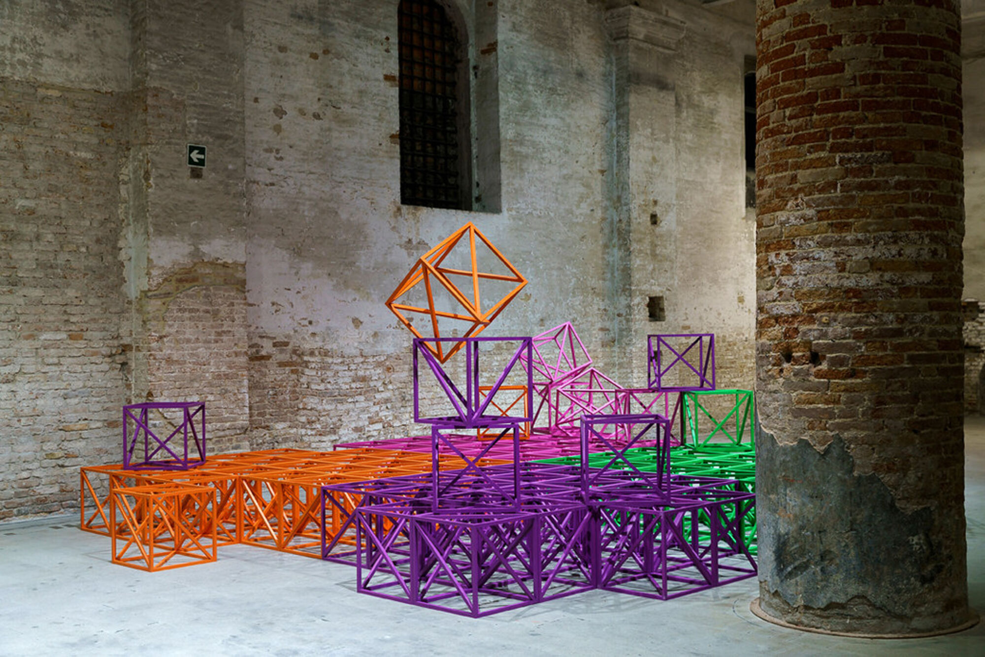The Wick - Rasheed Araeen
Zero to Infinity in Venice, 2016-17, installation view, Arsenale, 57th Venice Biennale. 
Courtesy La Biennale di Venezia, Rasheed Araeen and Grosvenor Gallery. Photograph Italo Rondinella.
