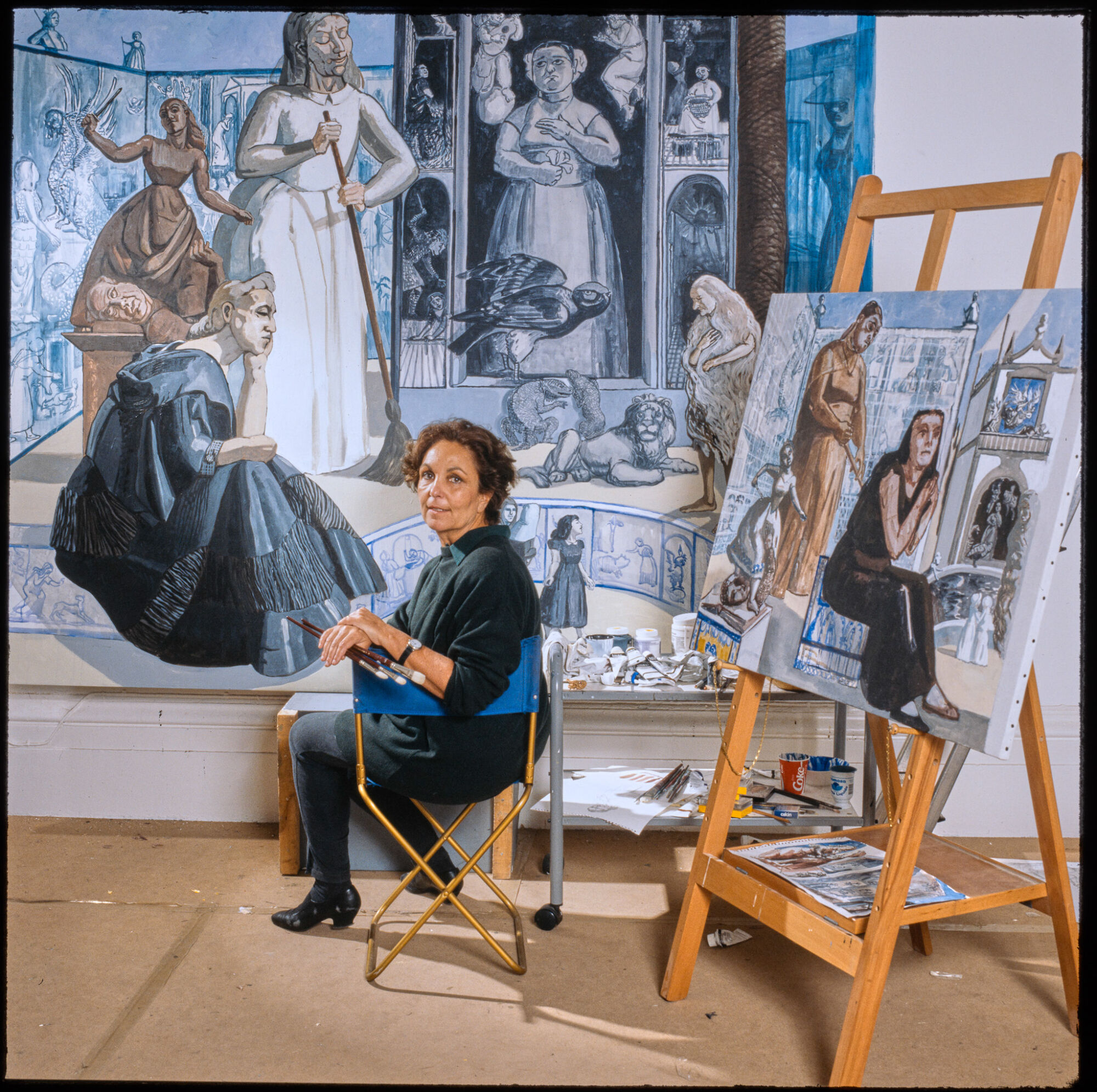 The Wick - Portrait of artist Paula Rego in her studio with Crivelli's Garden, 1990
© Ostrich Arts Ltd. Photo: The National Gallery, London.
