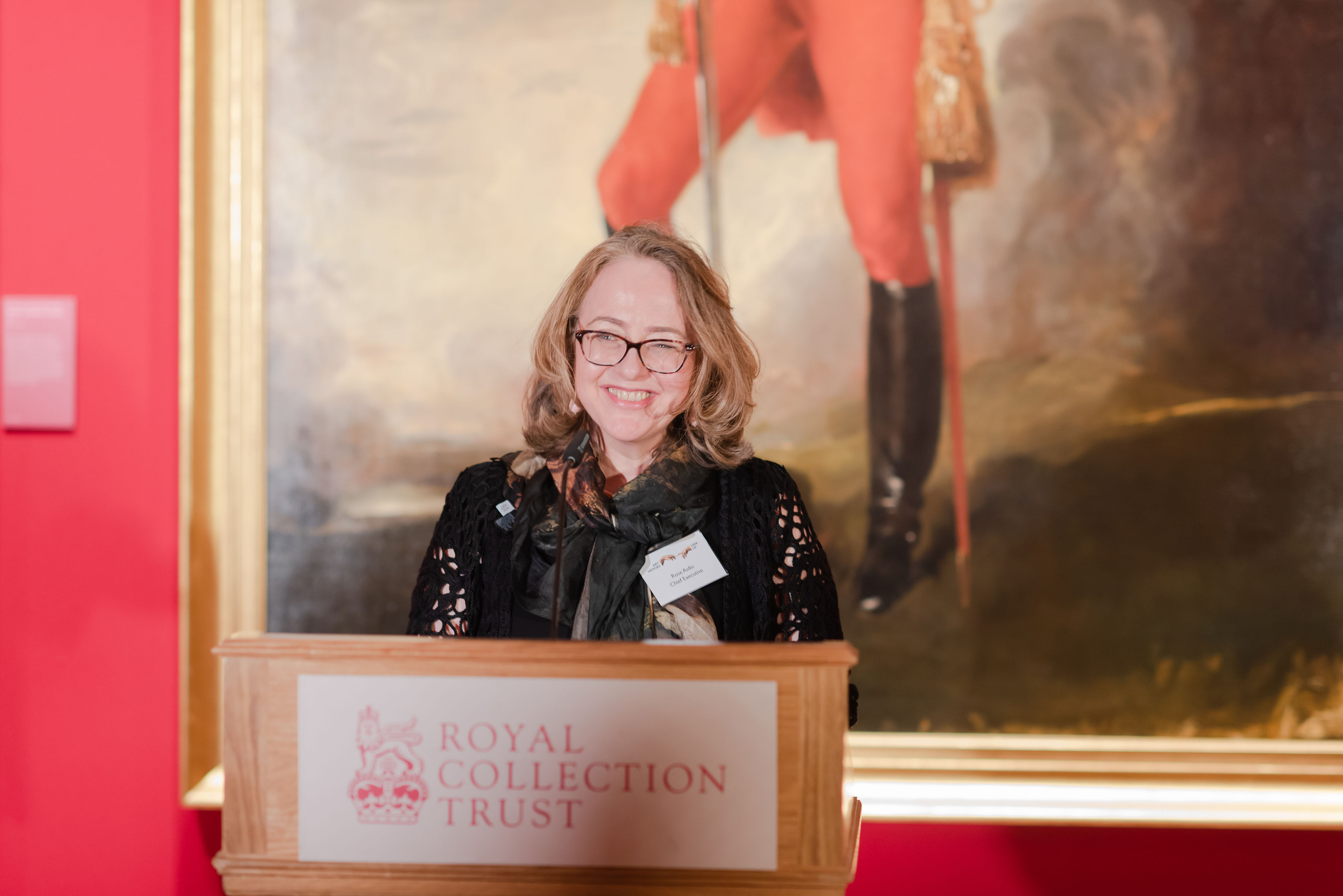 The Wick - Rose Aidin speaking at a student _Soiree at the Palace_ careers networking event hosted by the Royal Collection, December 2019, Flo Brooks