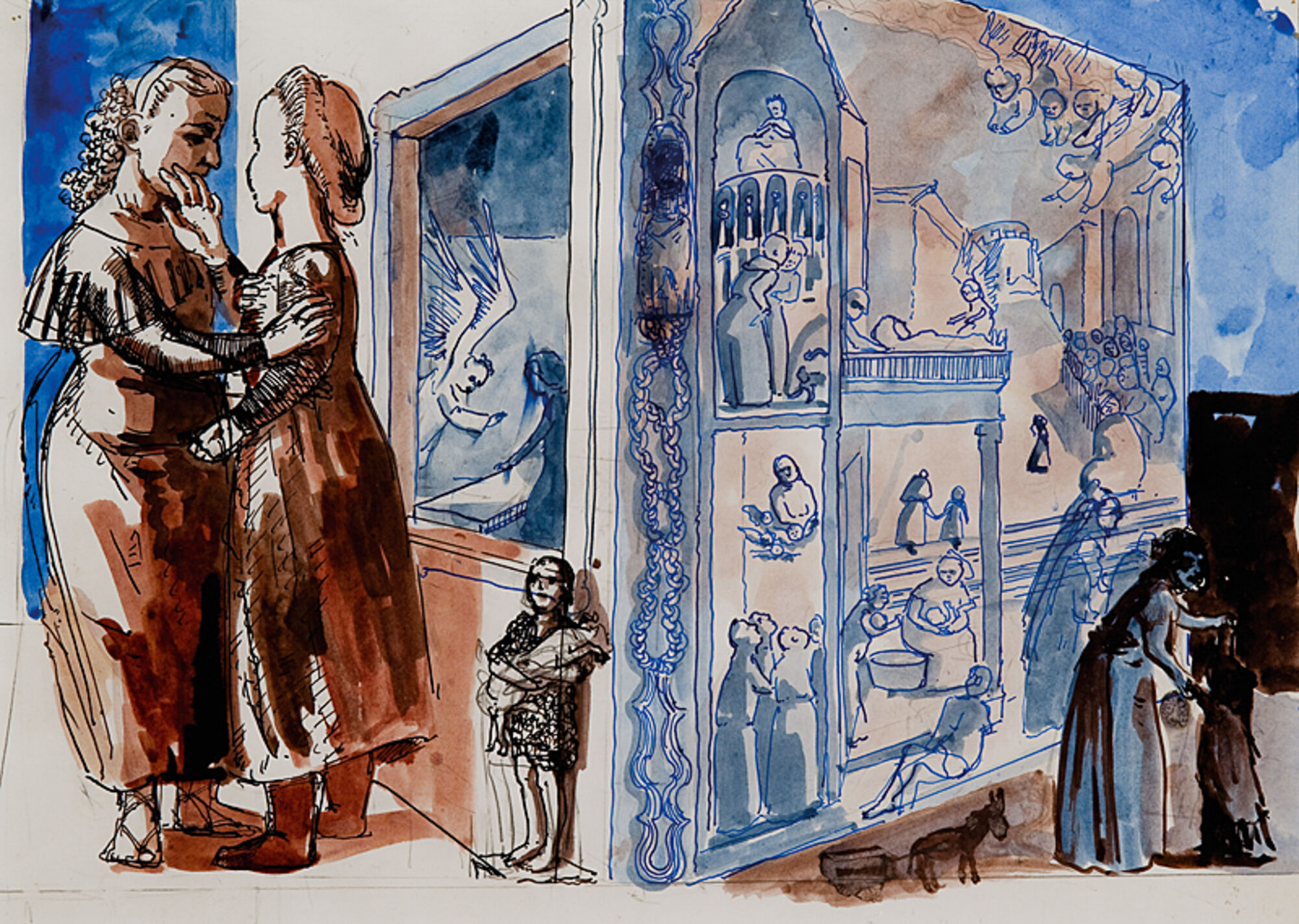 The Wick Culture - Paula Rego
Study for Crivelli’s Garden, 1990 91
Indian ink and wash on paper, 29.5 × 40.5 cm
Courtesy Ostrich Arts Ltd and Victoria Miro © Ostrich Arts Ltd
