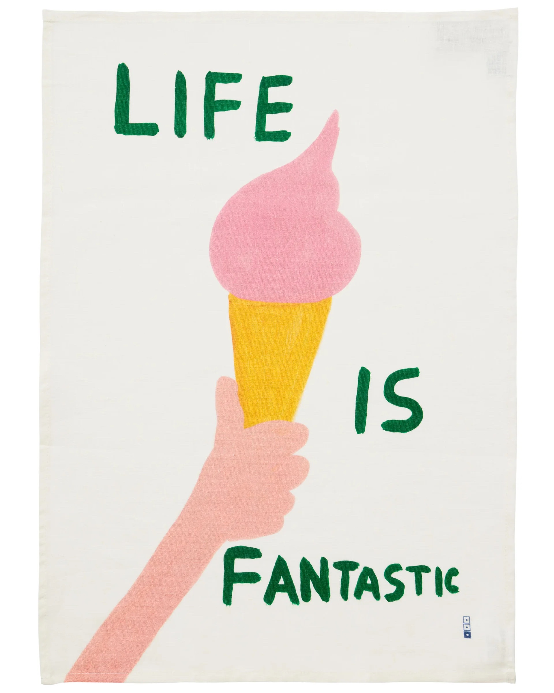 The Wick - Object Life is Fantastic Tea Towel by David Shrigley