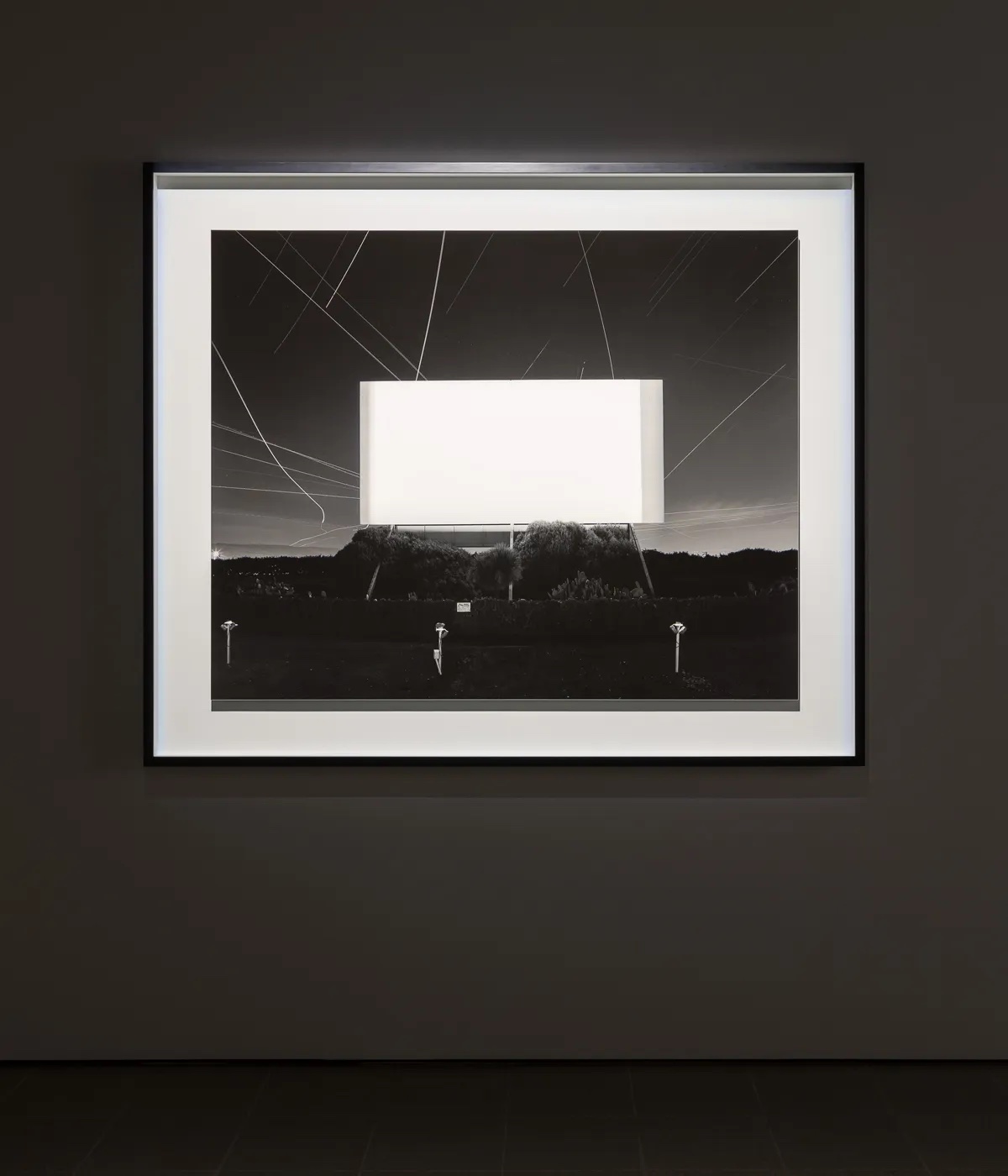 The Wick - Installation view of Hiroshi Sugimoto, Union City Drive In, 1993. Gelatin silver print. Photography: Mark Blower. Courtesy the artist and the Hayward Gallery