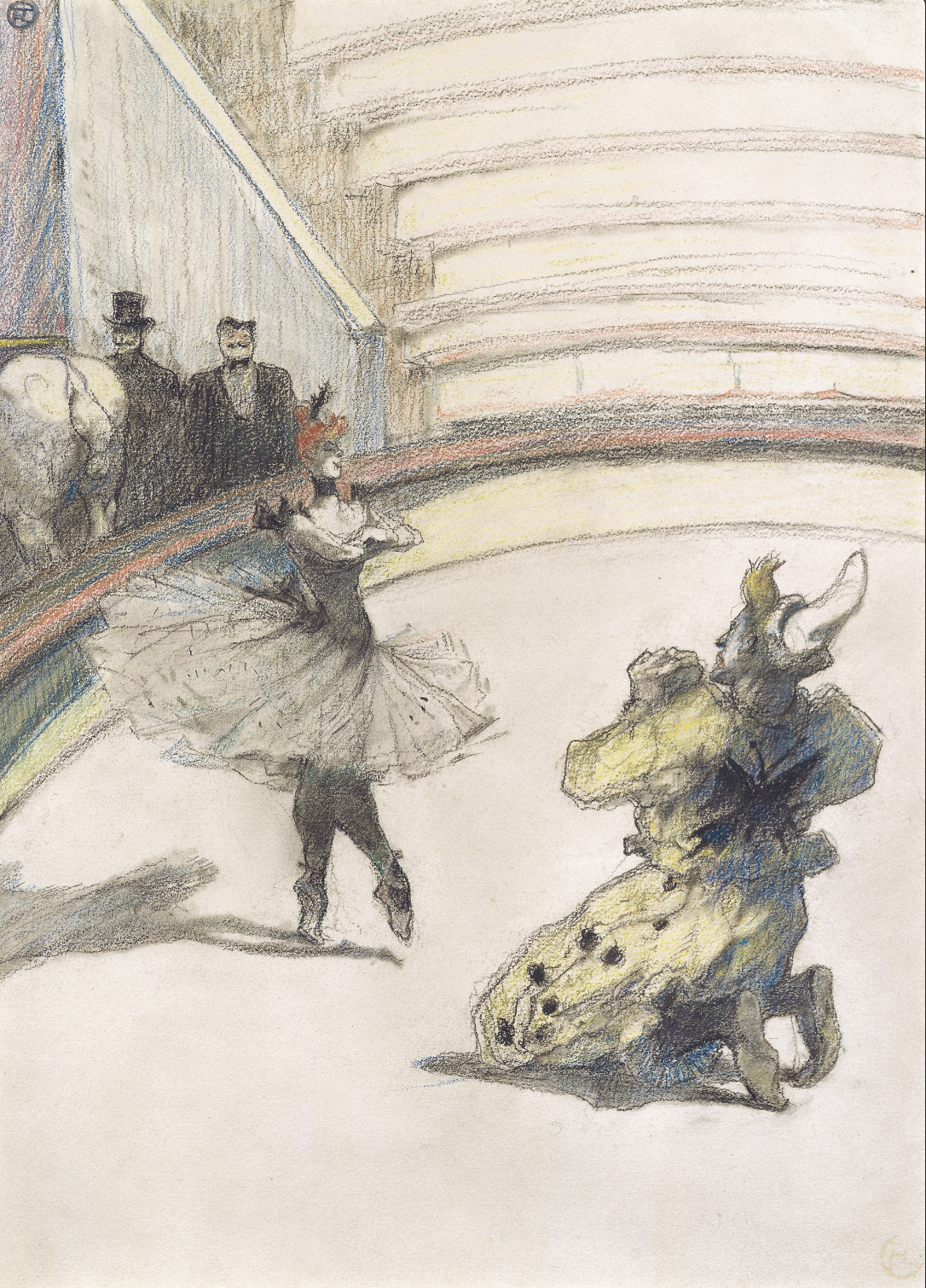 The Wick - Henri de Toulouse-Lautrec, At the Circus: The Encore, 1899. Black and coloured chalks on paper, 35.5 x 25 cm. Collection of David Lachenmann