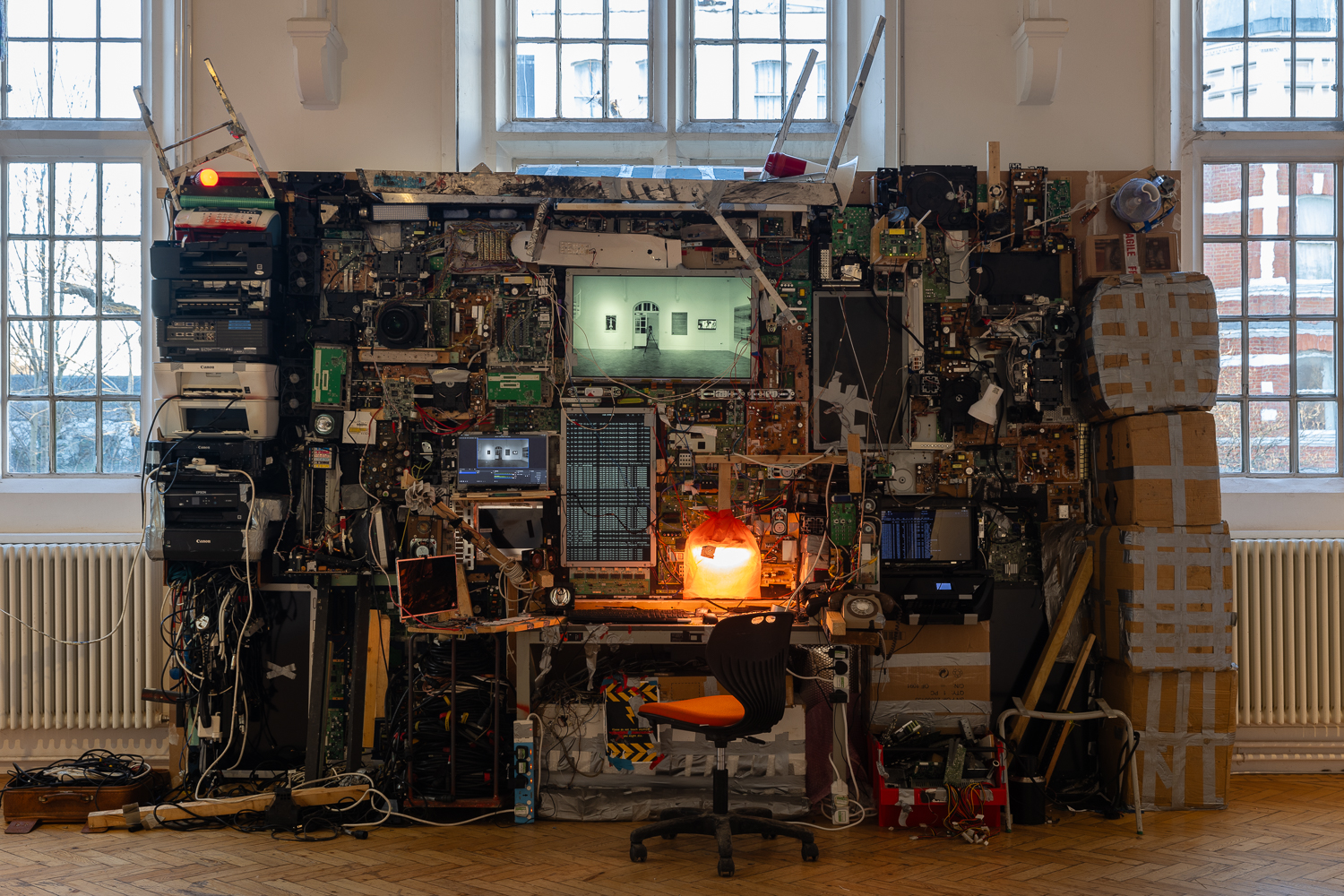 The Wick Culture - Zayd Menk, 4.3.2?_ – ?? , 2022. Mixed media. Dimensions variable. Bloomberg New Contemporaries at Camden Art Centre, 2024. Photo by Rob Harris.
