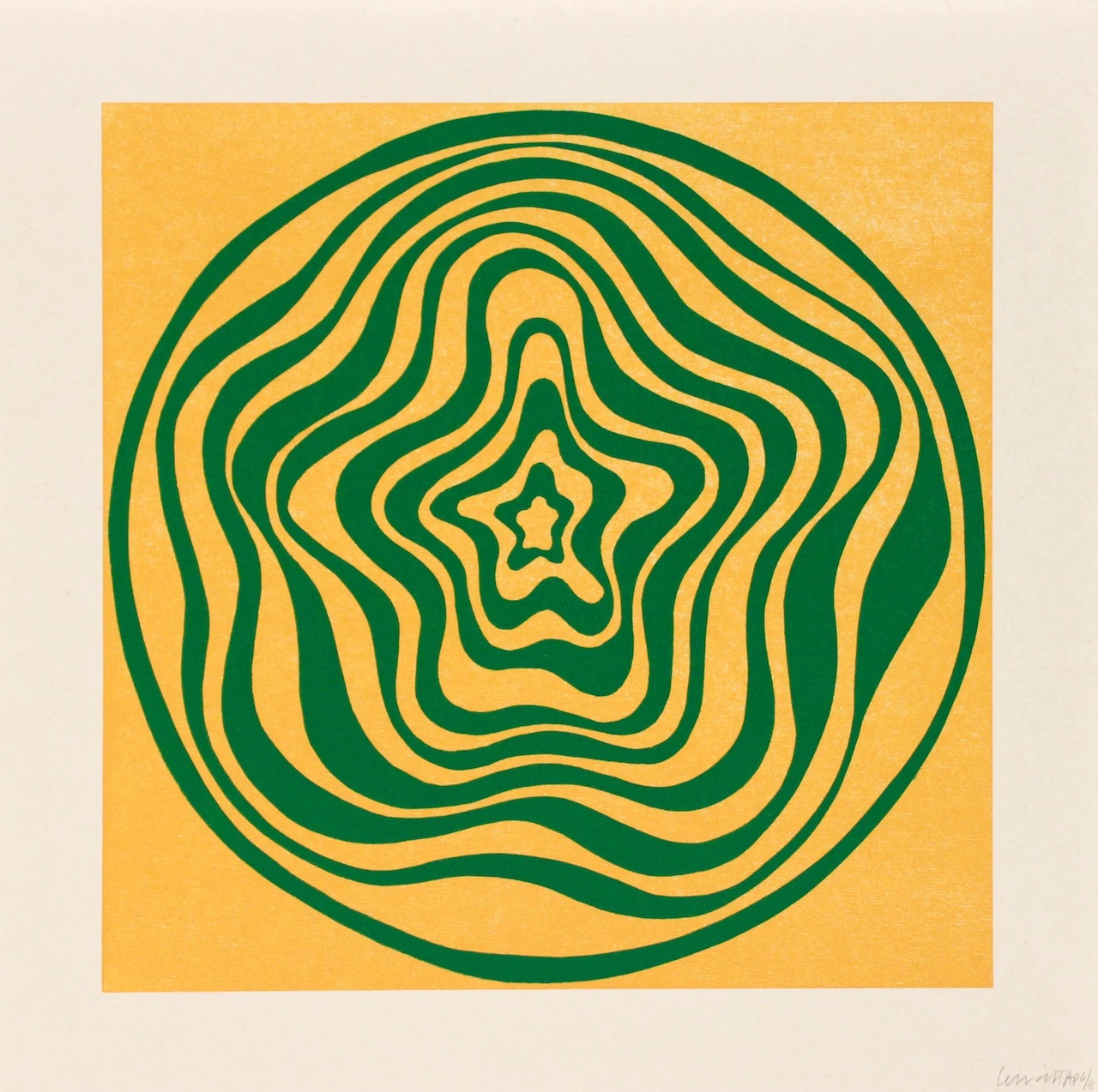 The Wick - Sol Lewitt
Concentric Irregular Bands, 1997
A set of four woodcuts on beige wove paper