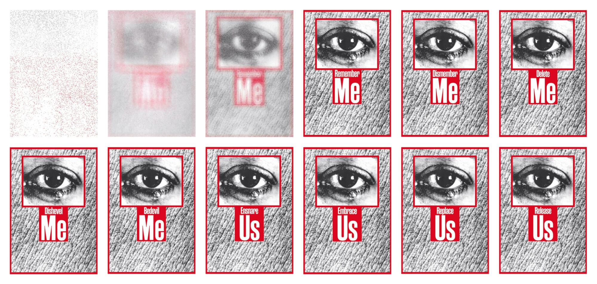 The Wick Culture - Barbara Kruger, Untitled (Remember me), 1988/2020 (stills), Single-channel video on LED panel, sound, 23 sec. 350.1 × 250.1 cm 137 7/8 × 98 1/2 inches, Courtesy the artist and Sprüth Magers