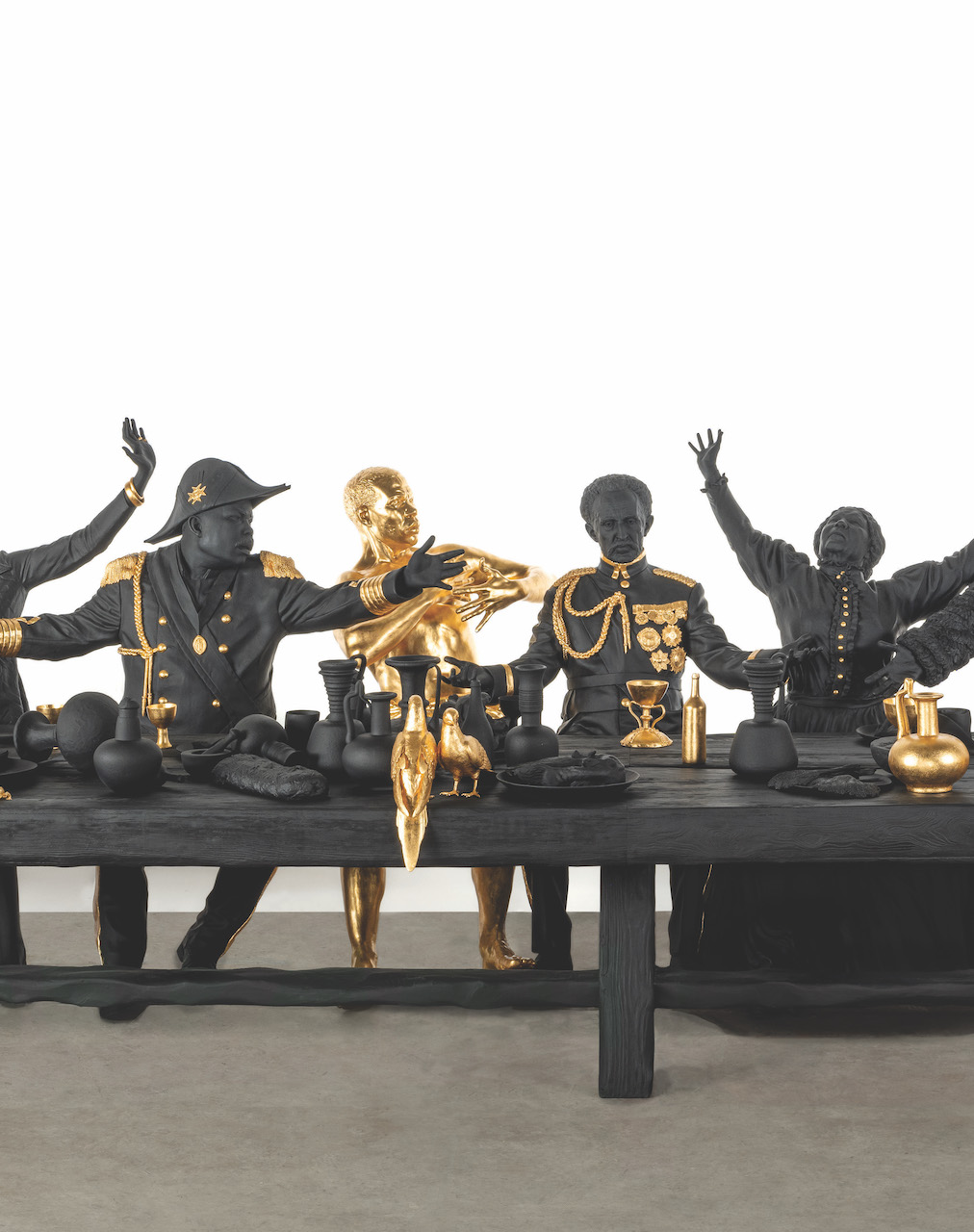 The Wick - Tavares Strachan, The First Supper (Galaxy Black) (detail), 2023
Bronze, black patina, gold leaf, 217.3 x 928.6 x 267.9 cm
Courtesy of the artist and Courtesy of Glenstone Museum, Potomac, Maryland. Photo: Jonty Wilde