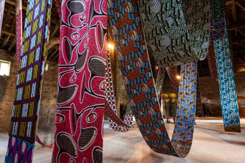 The Wick Culture - Lubaina Himid - Lost Threads, 2023, Dutch wax print fabric. Courtesy of Hollybush Gardens, London © Matt Savage
