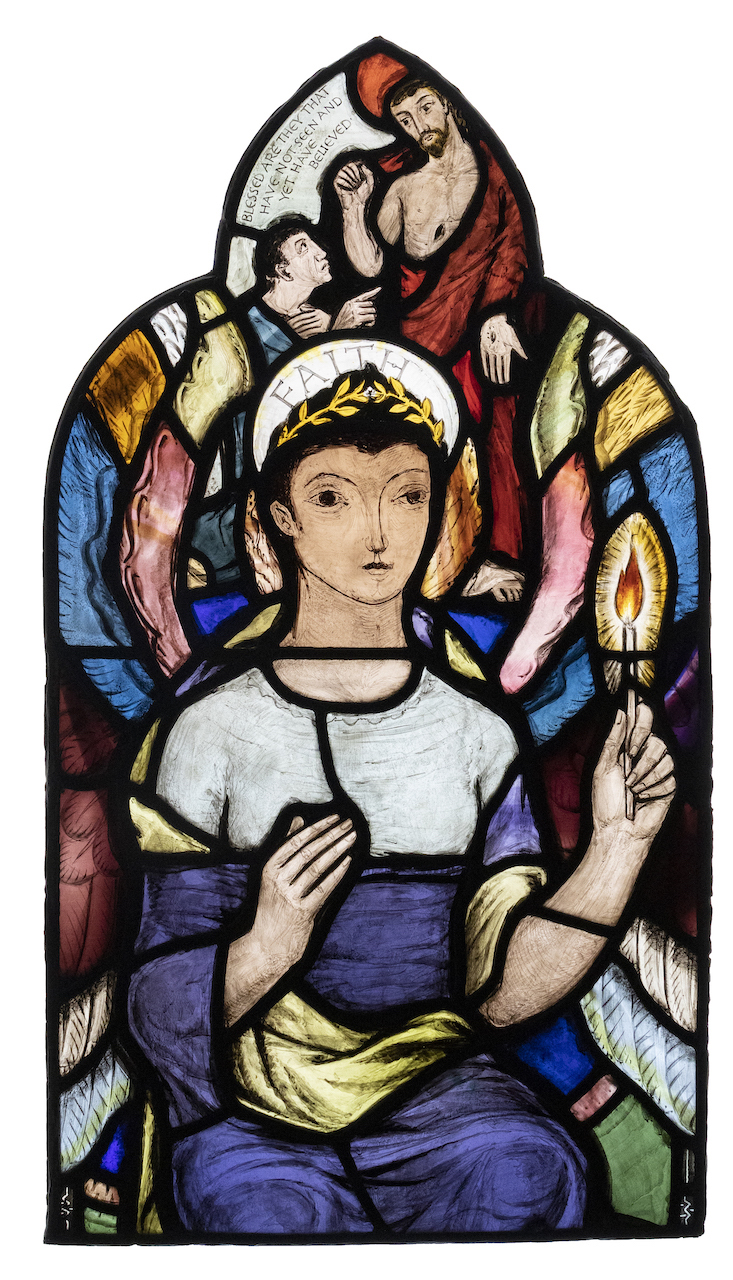 The Wick Culture - Wilhemena Geddes, Faith, 1956, stained glass panel. © The Stained Glass Museum.