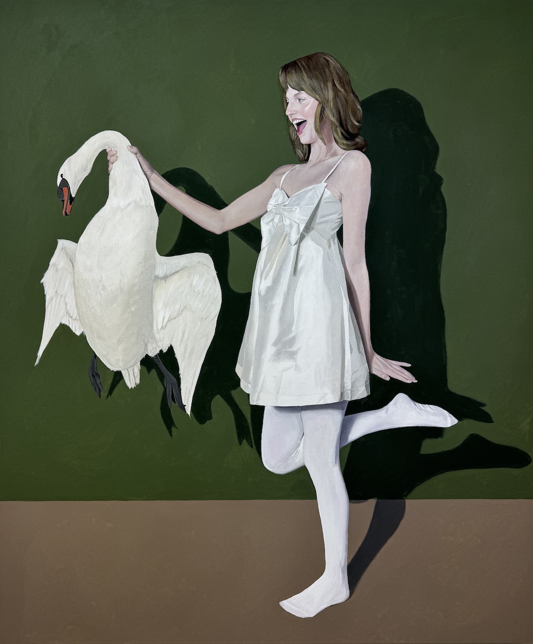 The Wick - ‘Leda and the Swan’  2024 120 x 100 cm  Acrylic on canvas
