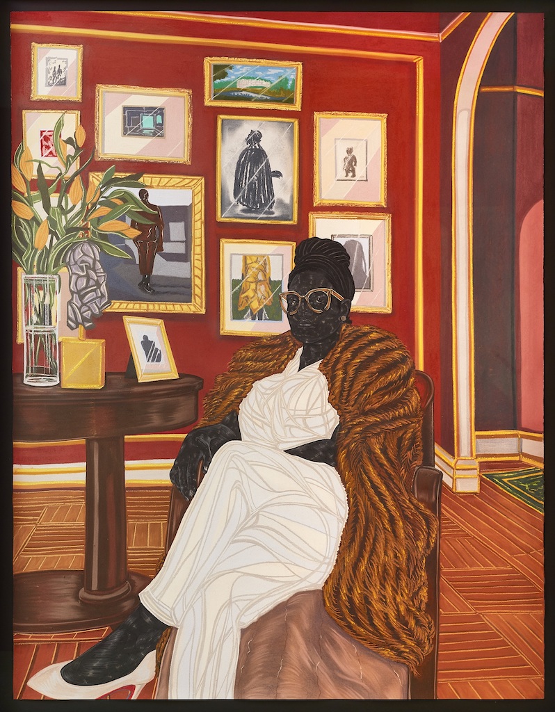 The Wick Culture - The Marchioness by Toyin Ojih Odutola (2016) © Toyin Ojih Odutola. Courtesy of the artist and Jack Shainman Gallery, New York. Photo courtesy of North Carolina Museum of Art, Raleigh.