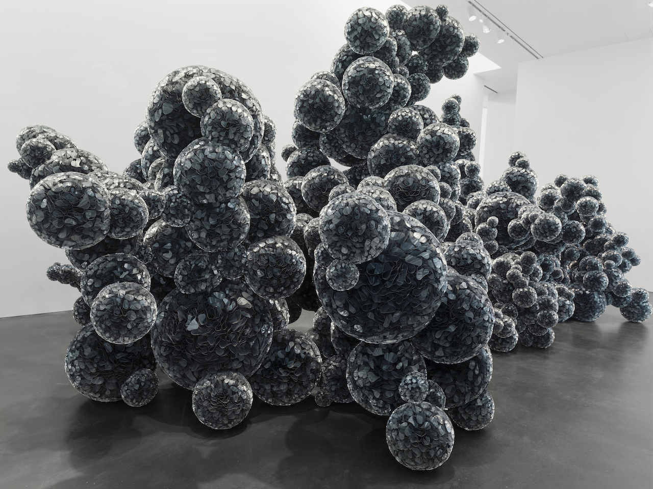 The Wick - Tara Donovan, Untitled (Mylar), 2011/2018. Mylar and hot glue. Dimensions Variable. Installation view, MCA Denver. Photo: Christopher Burke. Courtesy the artist and Pace Gallery.