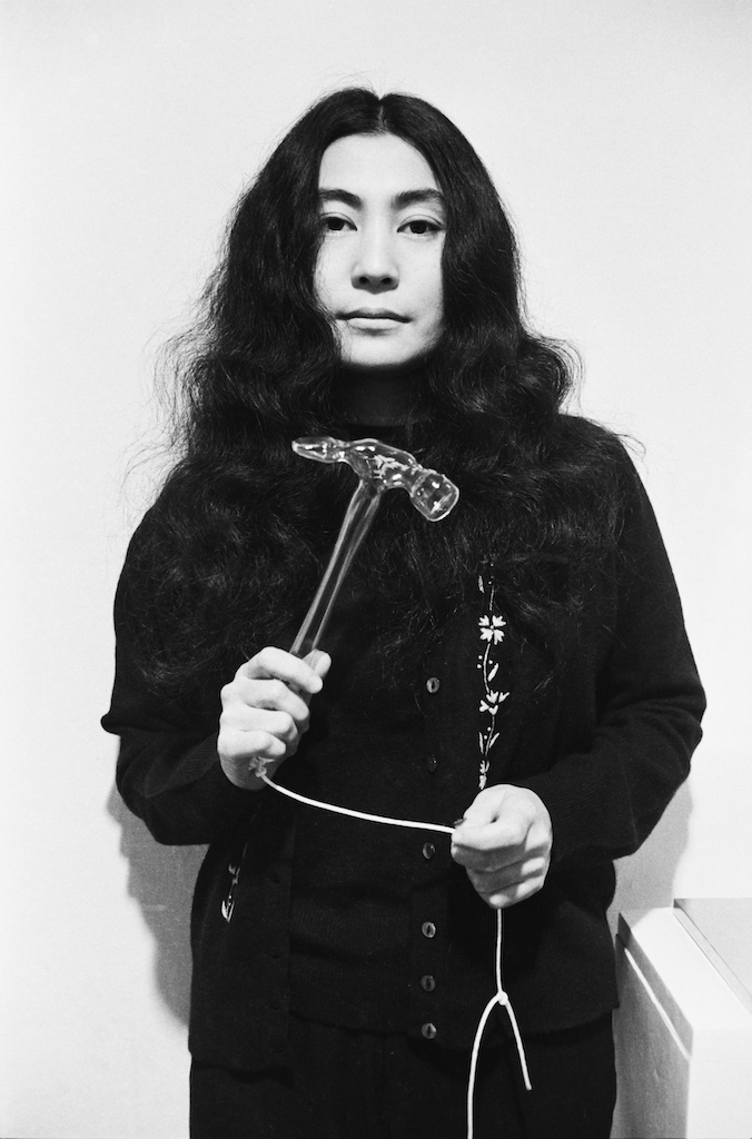 The Wick - Yoko Ono with Glass Hammer 1967 from HALF-A-WIND SHOW, Lisson Gallery, London, 1967. Photo © Clay Perry