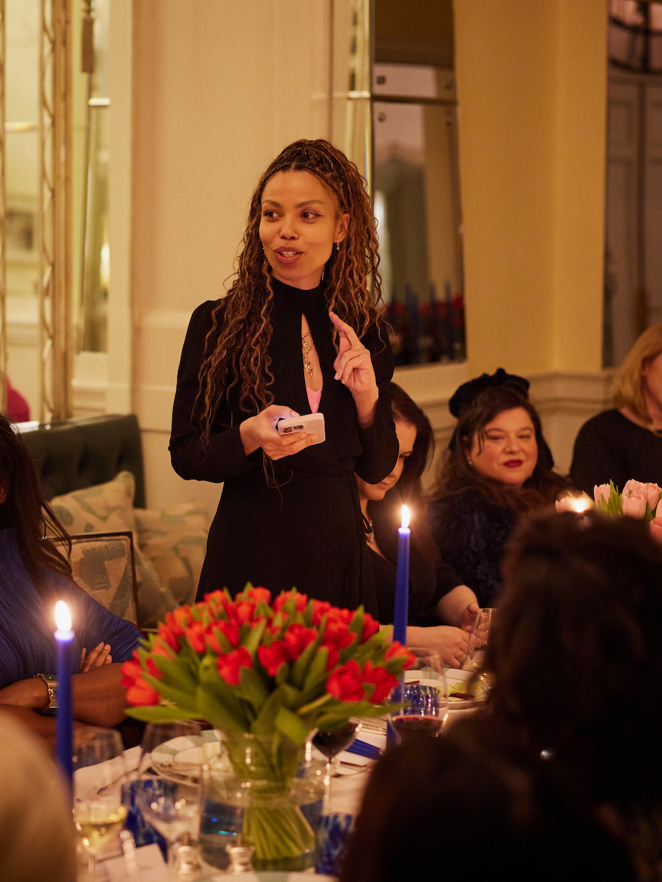 The Wick - Emma Dabiri making an address at the sixth annual Monday Muse dinner, Claridge's 