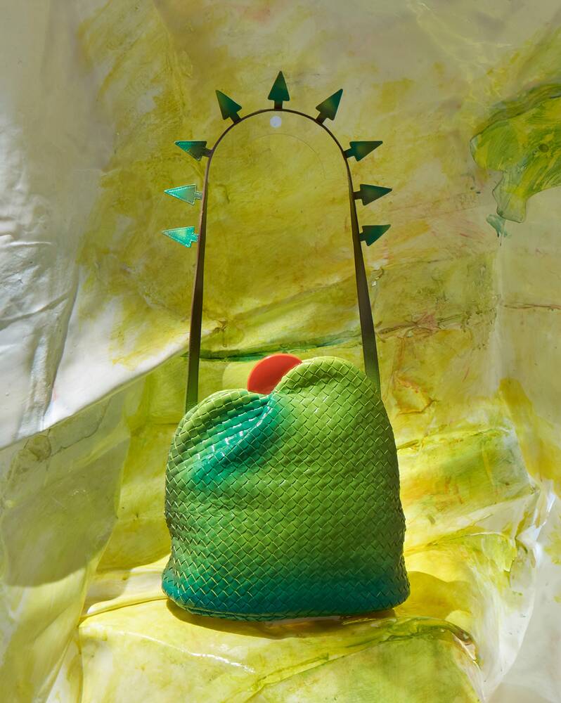The Wick - Object Elephant Basket Bag in Raffia and Calfskin by Loewe