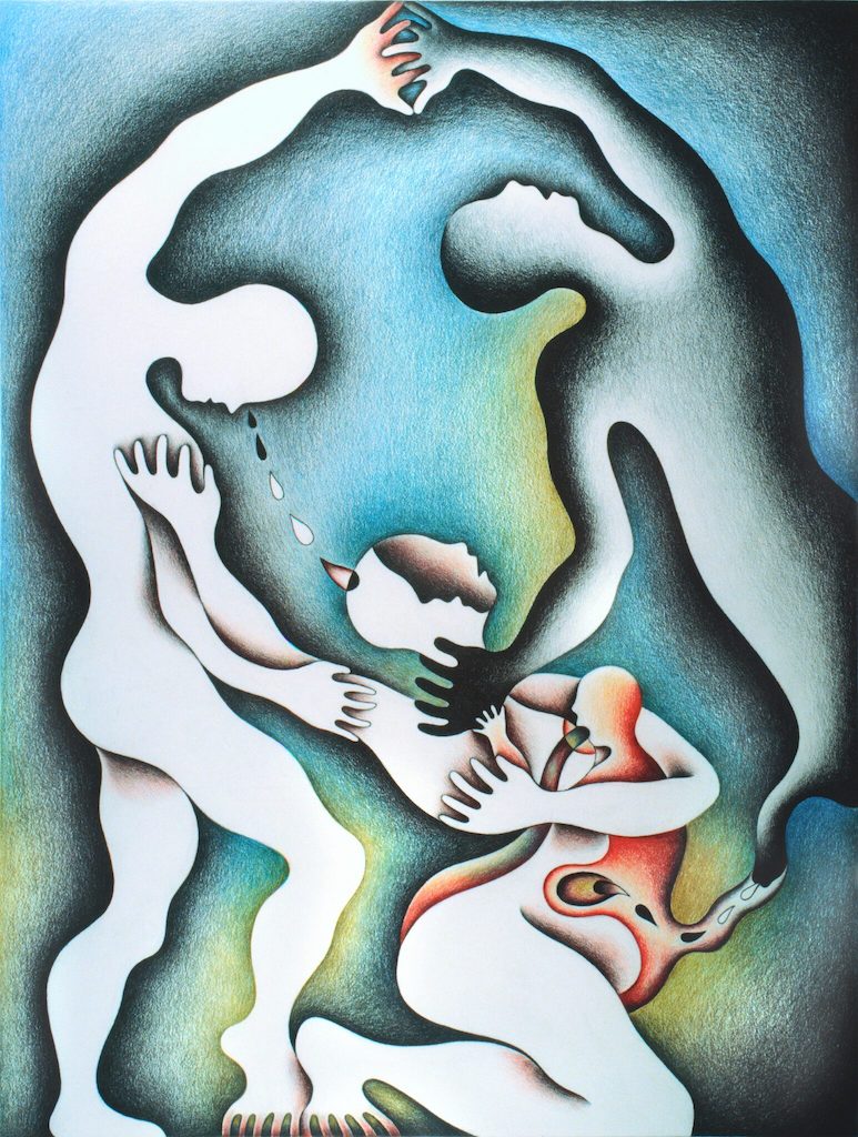 The Wick - Judy Chicago Wrestling with the Shadow for Her Life from Shadow Drawings, 1982 Prismacolor on rag paper 29 x 23 in. (73.66 x 58.42 cm) © Judy Chicago/Artists Rights Society (ARS), New York; Photo © Donald Woodman/ARS, NY Courtesy of the artist