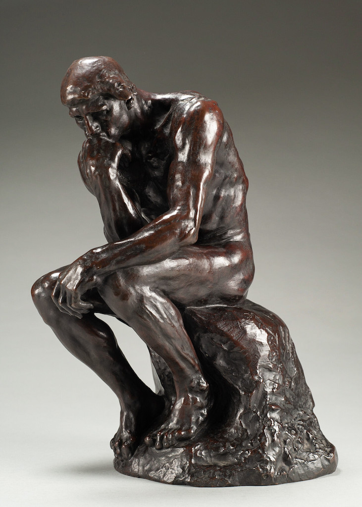 The Wick - Auguste Rodin, Le Penseur (The Thinker), petit modèle with rounded base, conceived circa 1880-1881, the reduction created in 1903. 