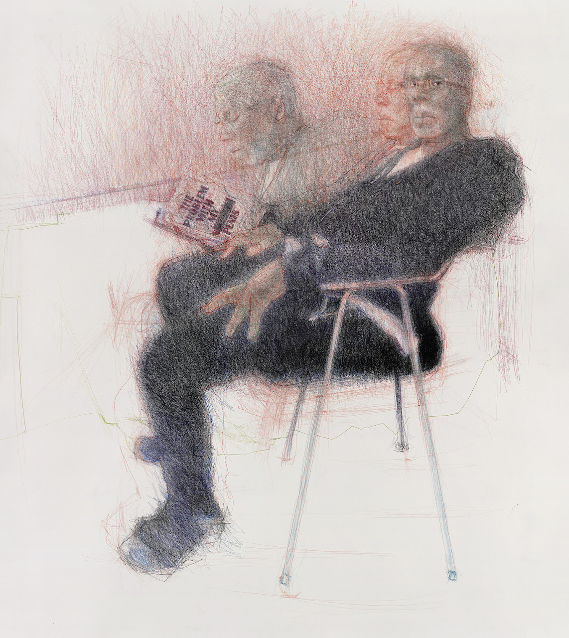 The Wick Culture - A Reading of The Problem With My Normal Penis by Curtis Holder, coloured pencil on paper, 121 x 109 cm, 2022