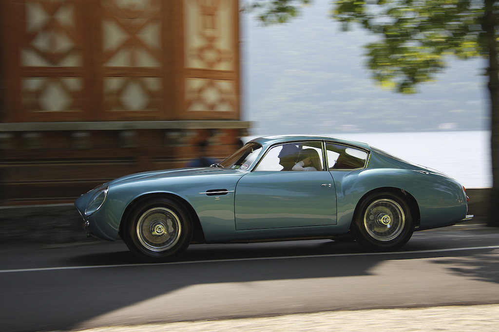 The Wick Culture - Aston Martin DB4GT Zagato at Lake Como with Juliette and William Loughran driving