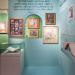 Blue room with artwork