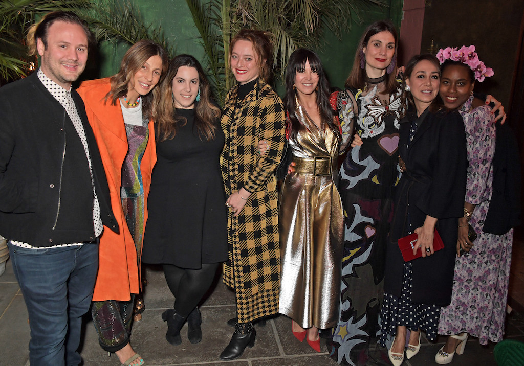 The Wick Culture - LONDON, ENGLAND - APRIL 01: (L to R) Nicholas Kirkwood, Mira Mikati, Mary Katrantzou, Alice Temperley, Brigitta Spinocchia Freund, Maria Kastani, Sofia Barattieri and Susan Bender attend a private dinner hosted by Maria Kastani for close friends at the newly relaunched Momo on April 1, 2019 in London, England.  

Pic Credit: Dave Benett