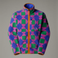A bright jacket with pink, blue, and green patterns by The North Face and Yinka Ilori.