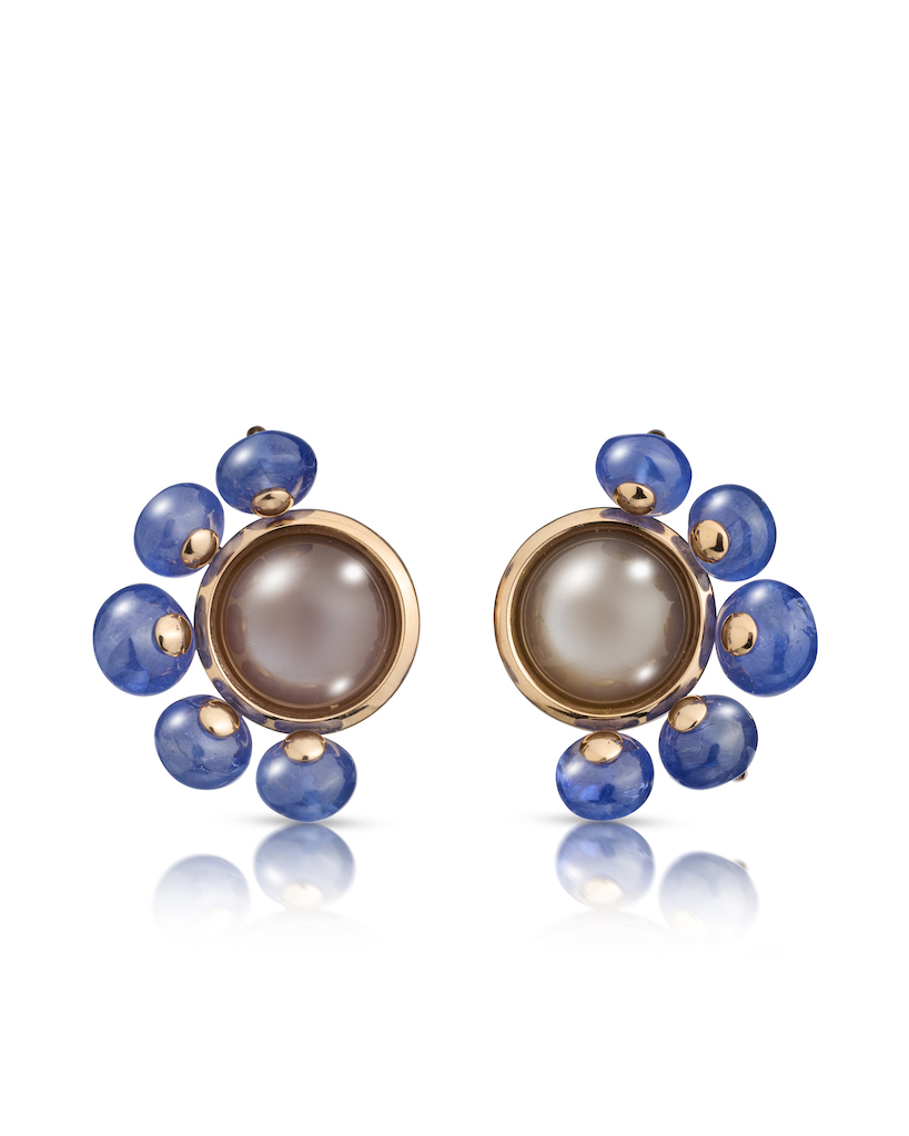 The Wick Culture - Moonstone Sapphire Earrings